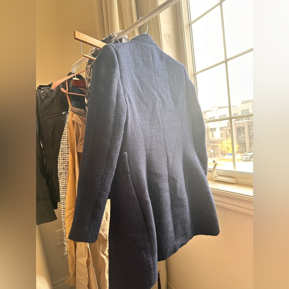 Tweed Navy Blue thick heavy jacket - Picture 4 of 11